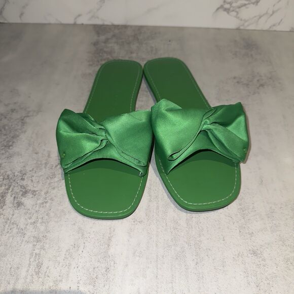 Kate Spade Women's Green Bikini Bow Slide Sandal 8.5 B (M) $128 Retail - Picture 3 of 8